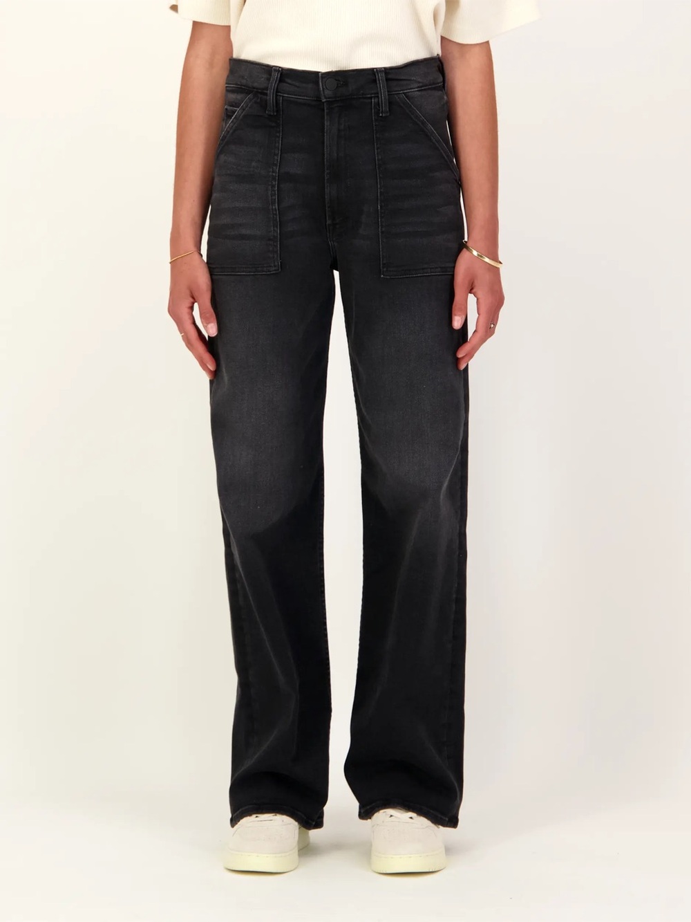 MOTHER Black High-Rise Wide Leg Jeans 1171
